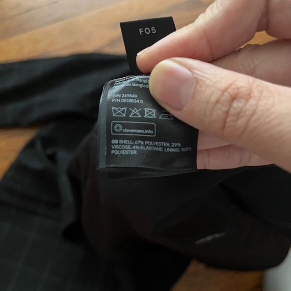 H&M Men's 42R Black Plaid Skinny Fit Two Button Blazer Jacket Sport Coat - Picture 7 of 11